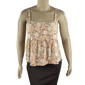Gentle Fawn Hepburn Floral Peplum Tank Top Ginger Tropic Size 1X